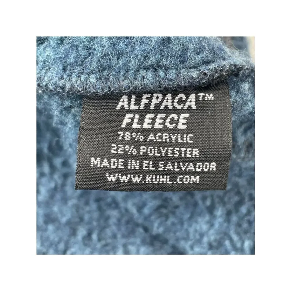Kuhl Alpaca Fleece Zip Jacket Blue Thumbholes Women Medium